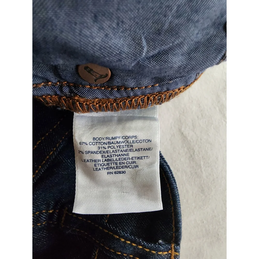 Lands' End Women Dark Denim Mid Rise Straight Jeans Sz 8 - Picture 12 of 14